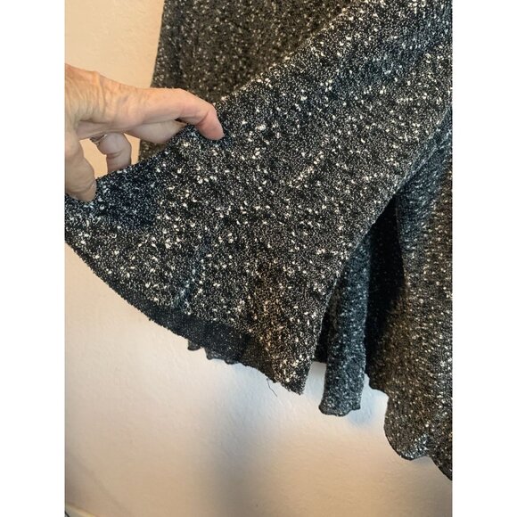 Tweeds Woman Plus Size Black/Grey Ruffled Boxy Business Church Jacket - Picture 4 of 5